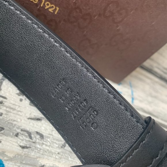 Leather belt with pearl Double  buckle